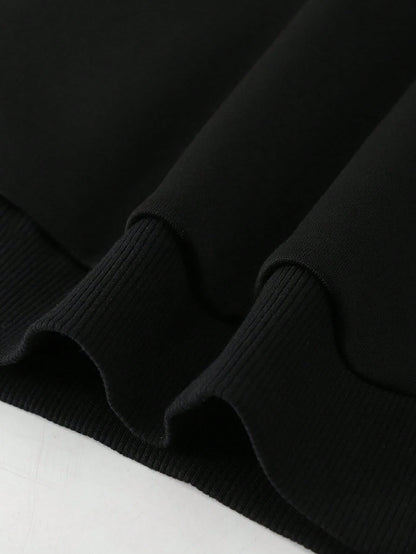 SXV Men's Funny Smiling Face Print Crew Neck Sweatshirt, Street Fashion, Autumn