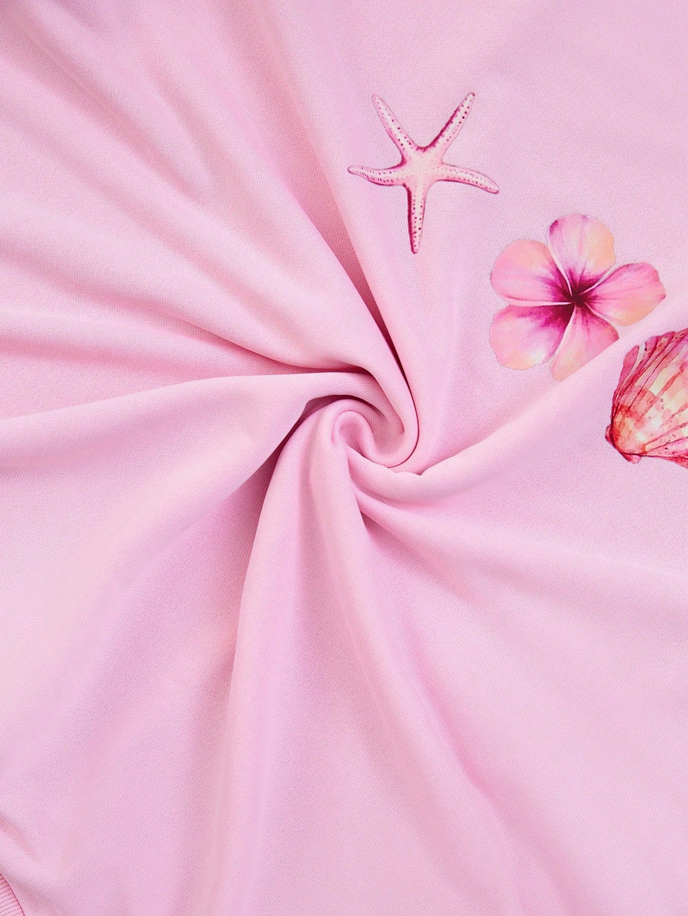 SXV Casual Floral & Seashell Print Loose Fit Crew Neck Long Sleeve Sweatshirt