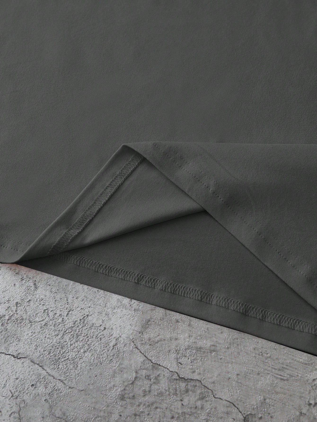 SXV Mountain & Letter Print Round Neck Oversized T-Shirt