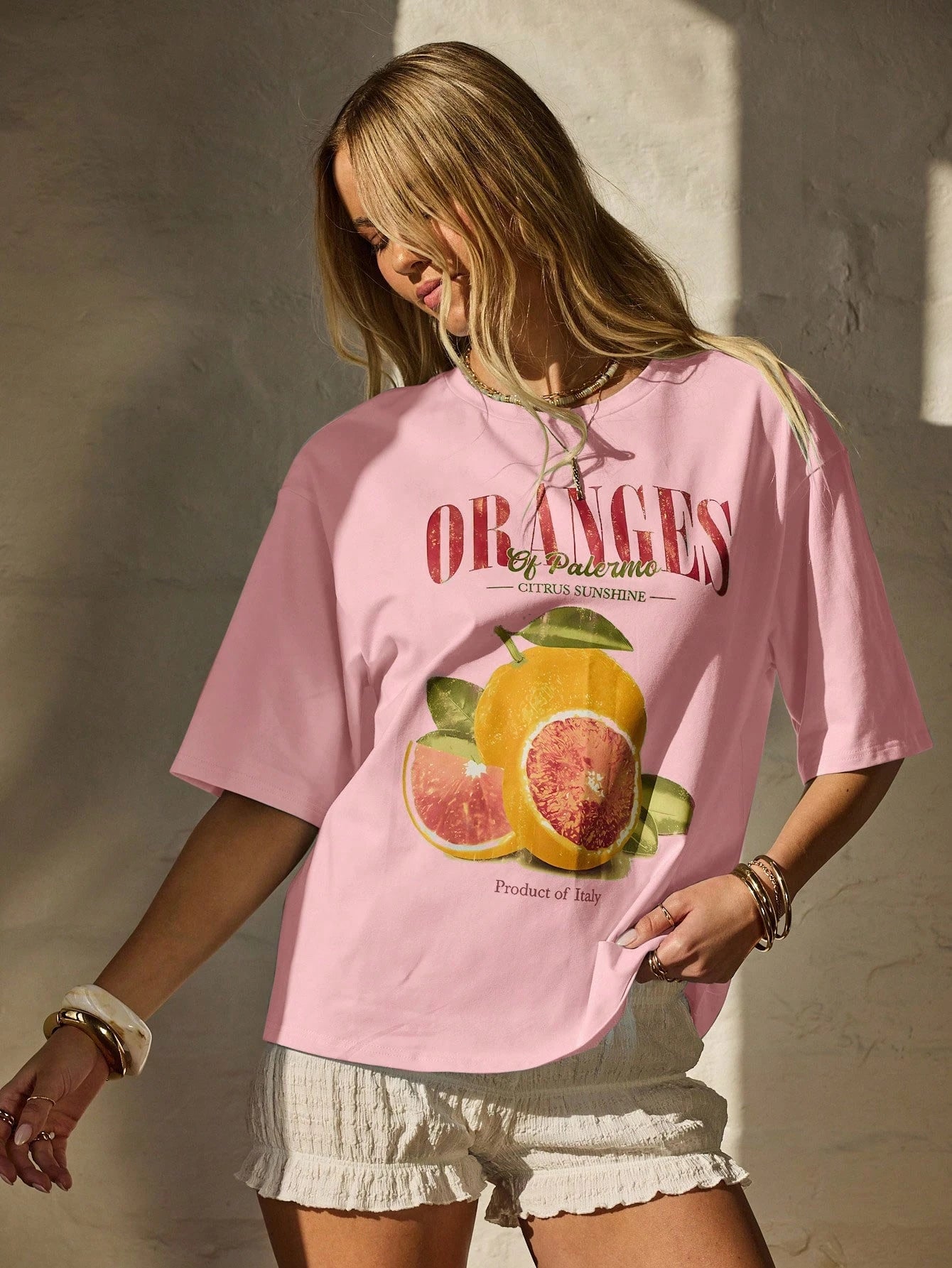 SXV 'Oranges’ Printed Cool Aesthetic Oversized Baggy T-shirt