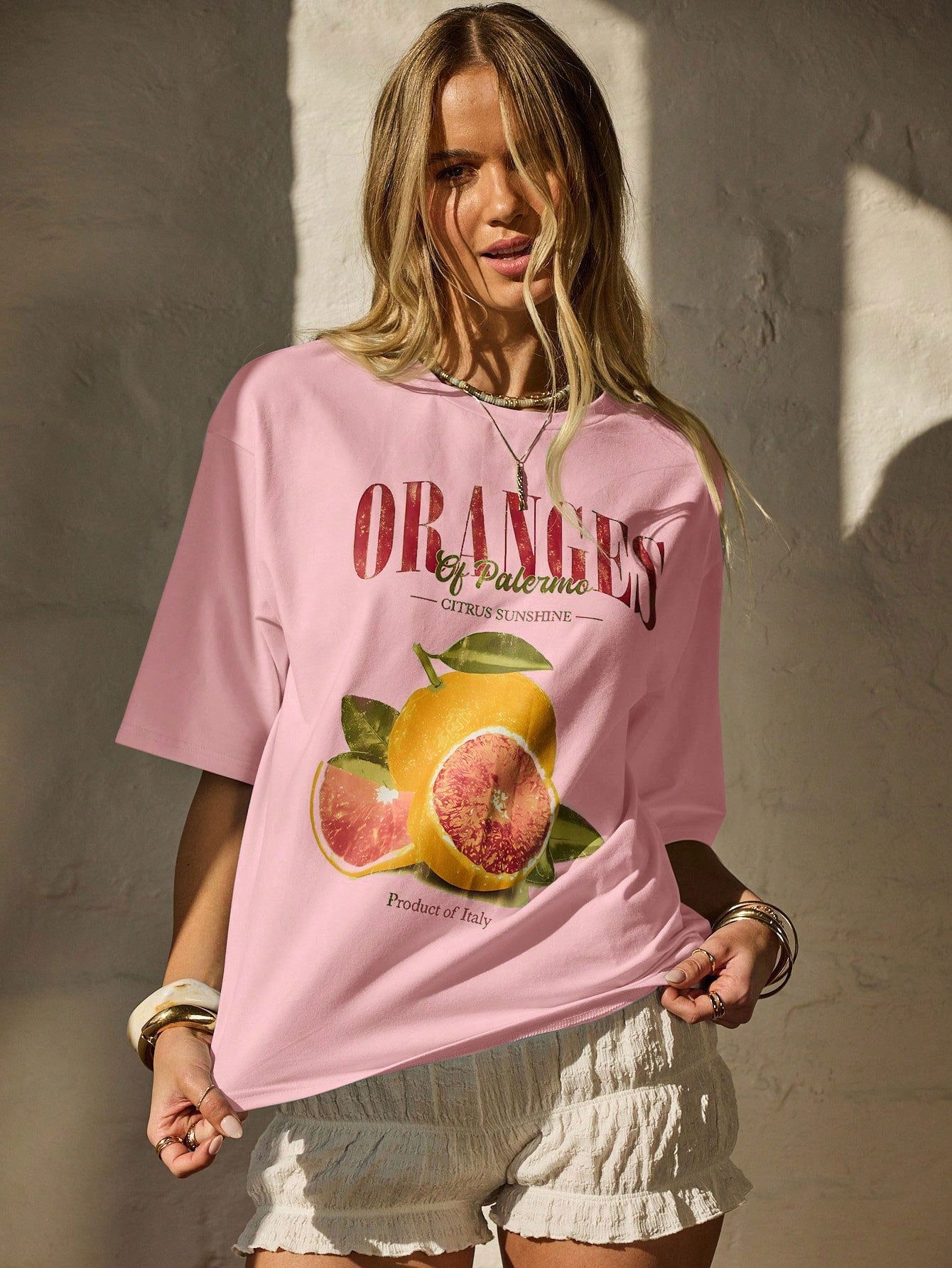 SXV 'Oranges’ Printed Cool Aesthetic Oversized Baggy T-shirt