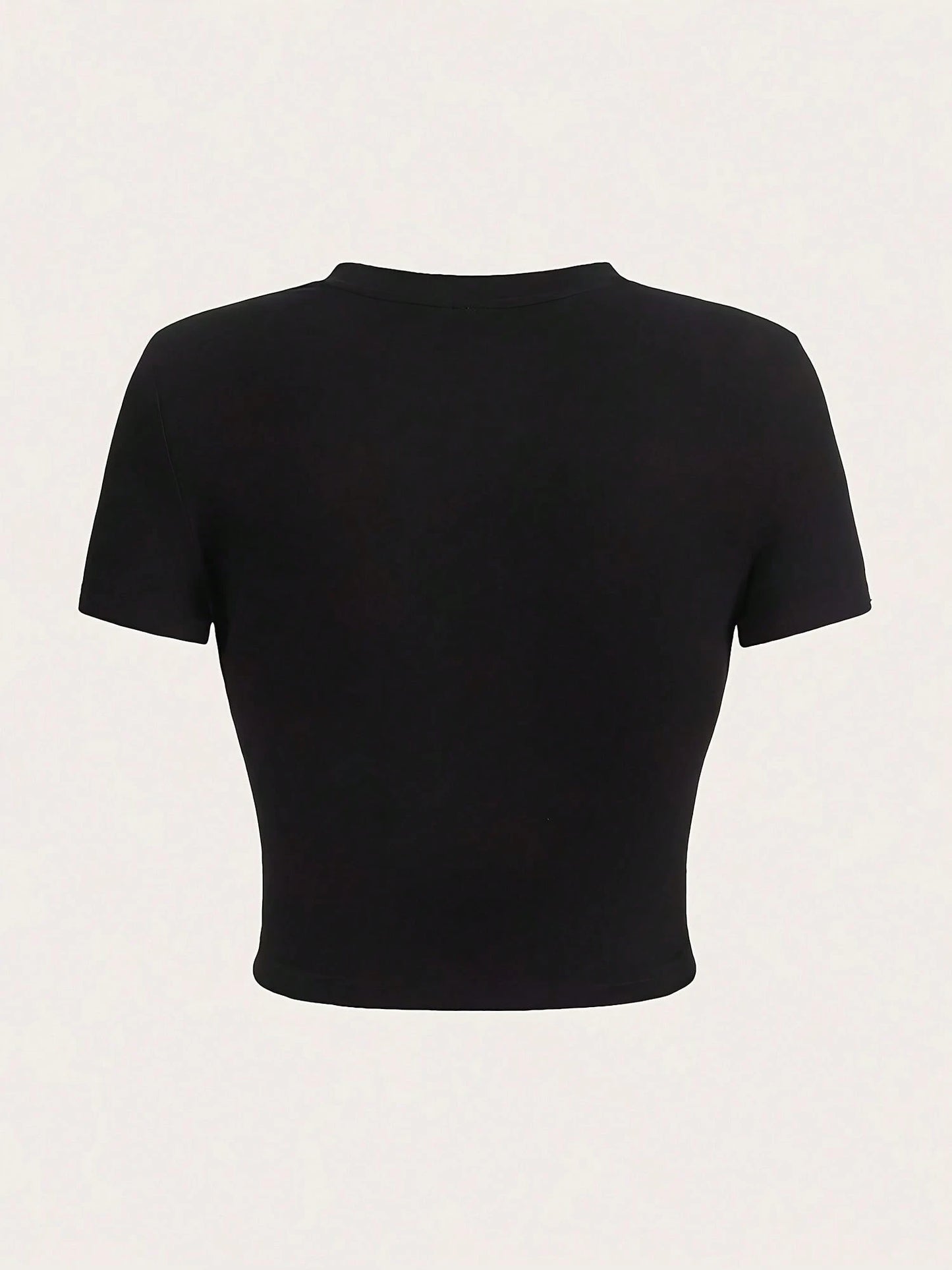 SXV Y2K-Style Women's Cropped T-Shirt Top. Black Crop Top T-Shirt With Buy Me A Drink It's My Birthday In Red