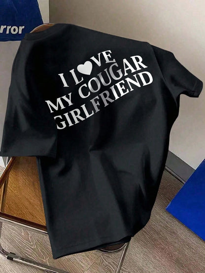 SXV Boyfriend Gift I Love My Cougar Girlfriend Funny Graphic Print Men's T-Shirt
