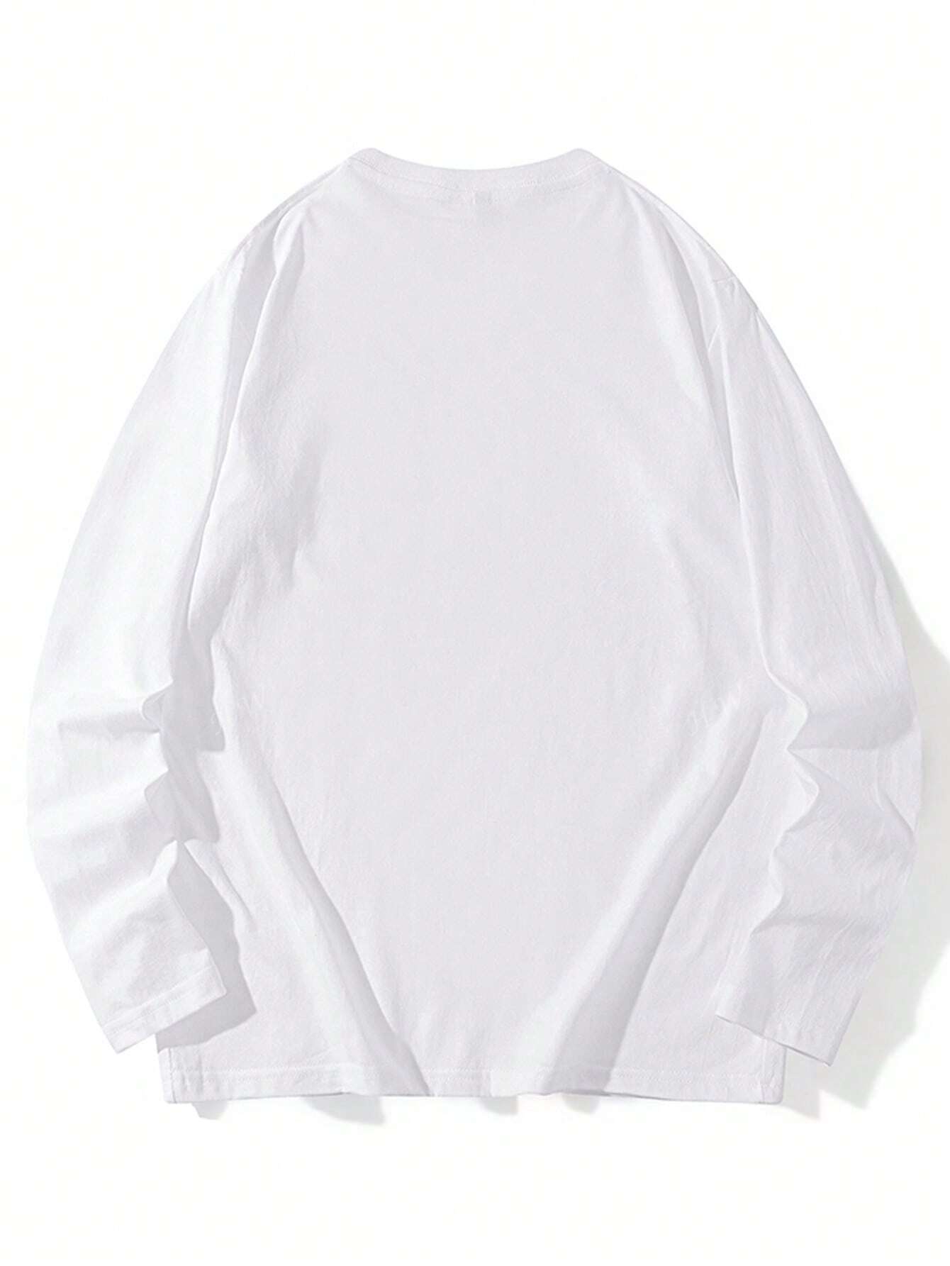 SXV Vintage Women's Casual Cotton Letter Print Round Neck Long Sleeve T-Shirt, Loose Fit & Versatile, Spring