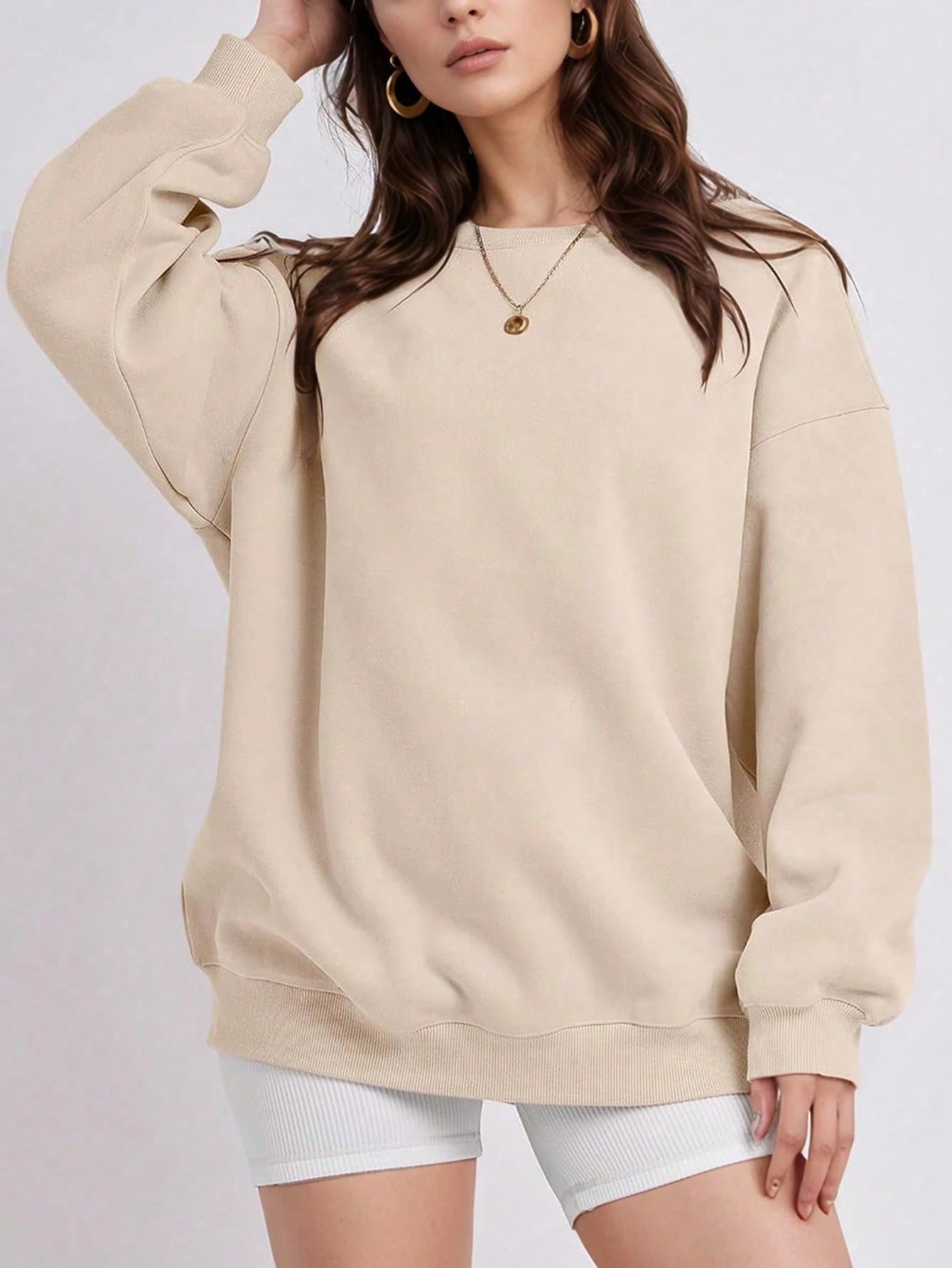 SXV Women's Casual Crew Neck Sweatshirt Loose Soft Long Sleeve Pullover