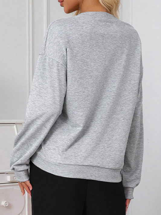 SXV New York Letter Retro Distressed Pattern Printed Sweatshirt