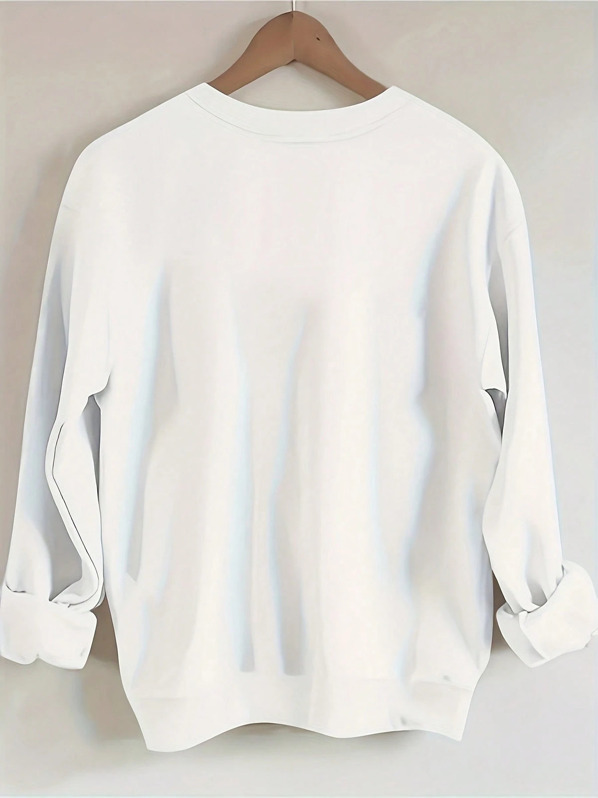 SXV YAHWEH Print Crew Neck Short Pullover Sweatshirt