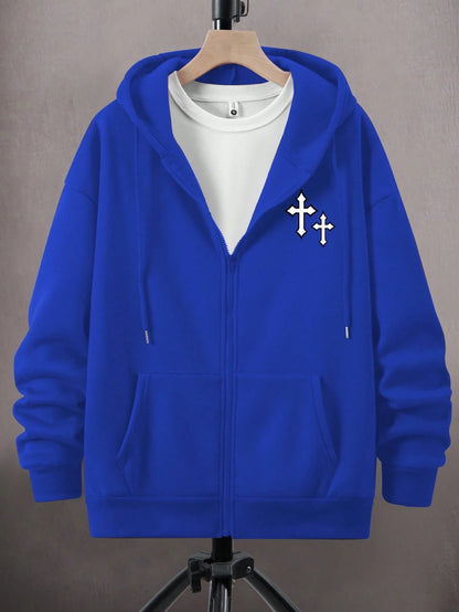 SXV Christian Hoodie Cross Zip Up Hoodie , Fall