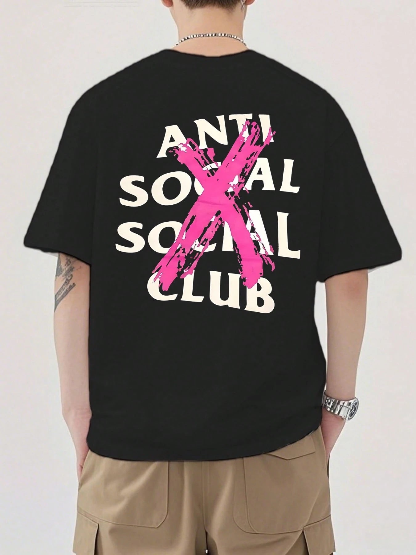 SXV 100% Cotton Double-Sided Digital Print With Pink X Logo Design