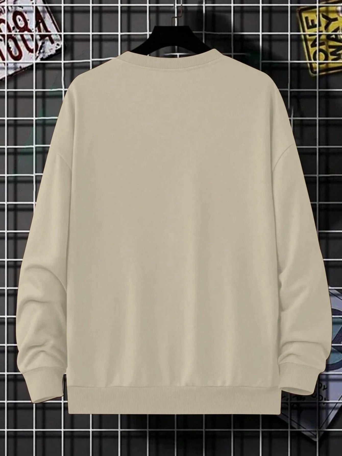 SXV Men's Casual Loose Fit Letter Print Round Neck Long Sleeve Sweatshirt, Spring Autumn