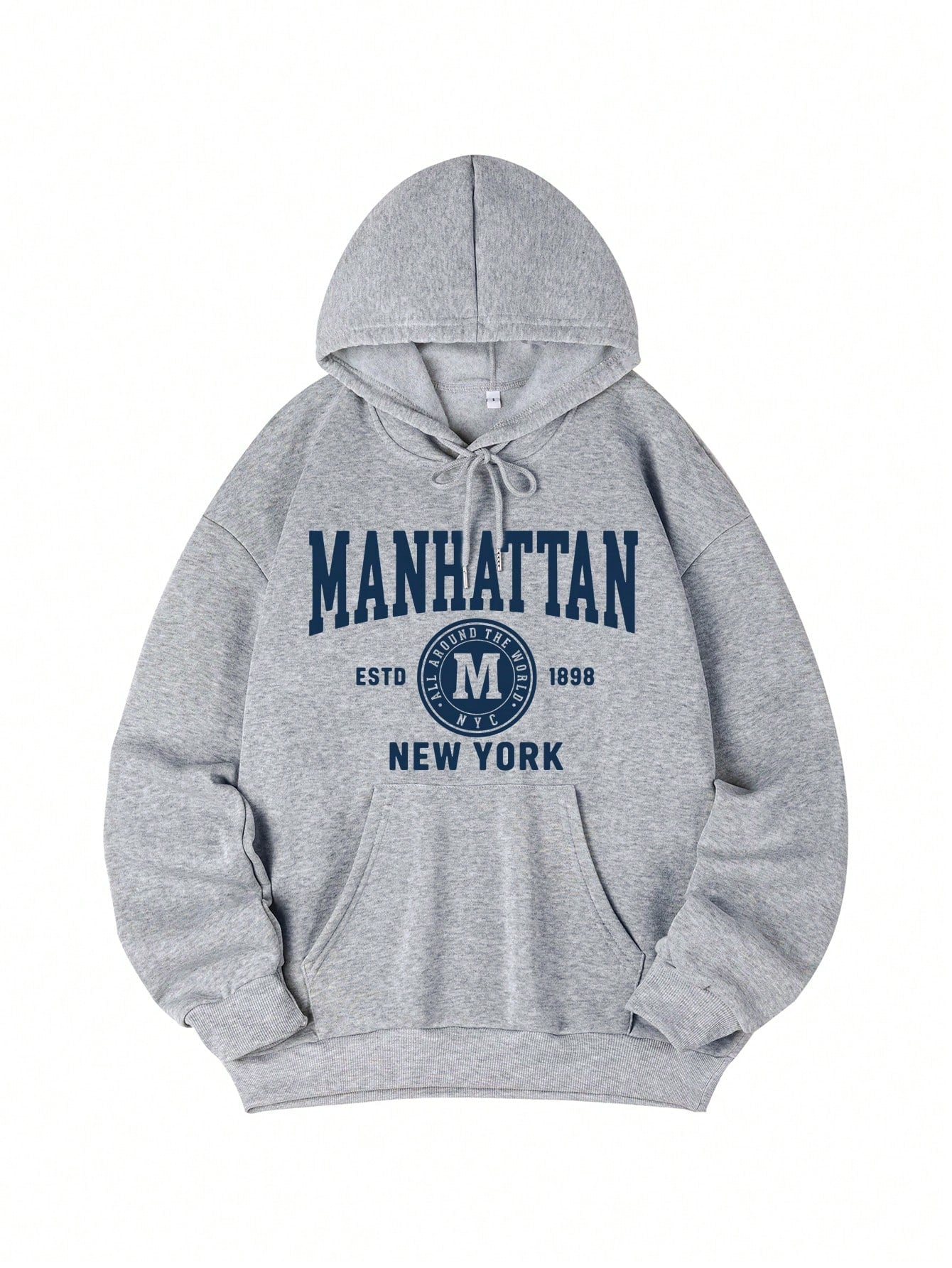 SXV Women's Casual Ins-Style Blue Letter Print Hoodie Sweatshirt