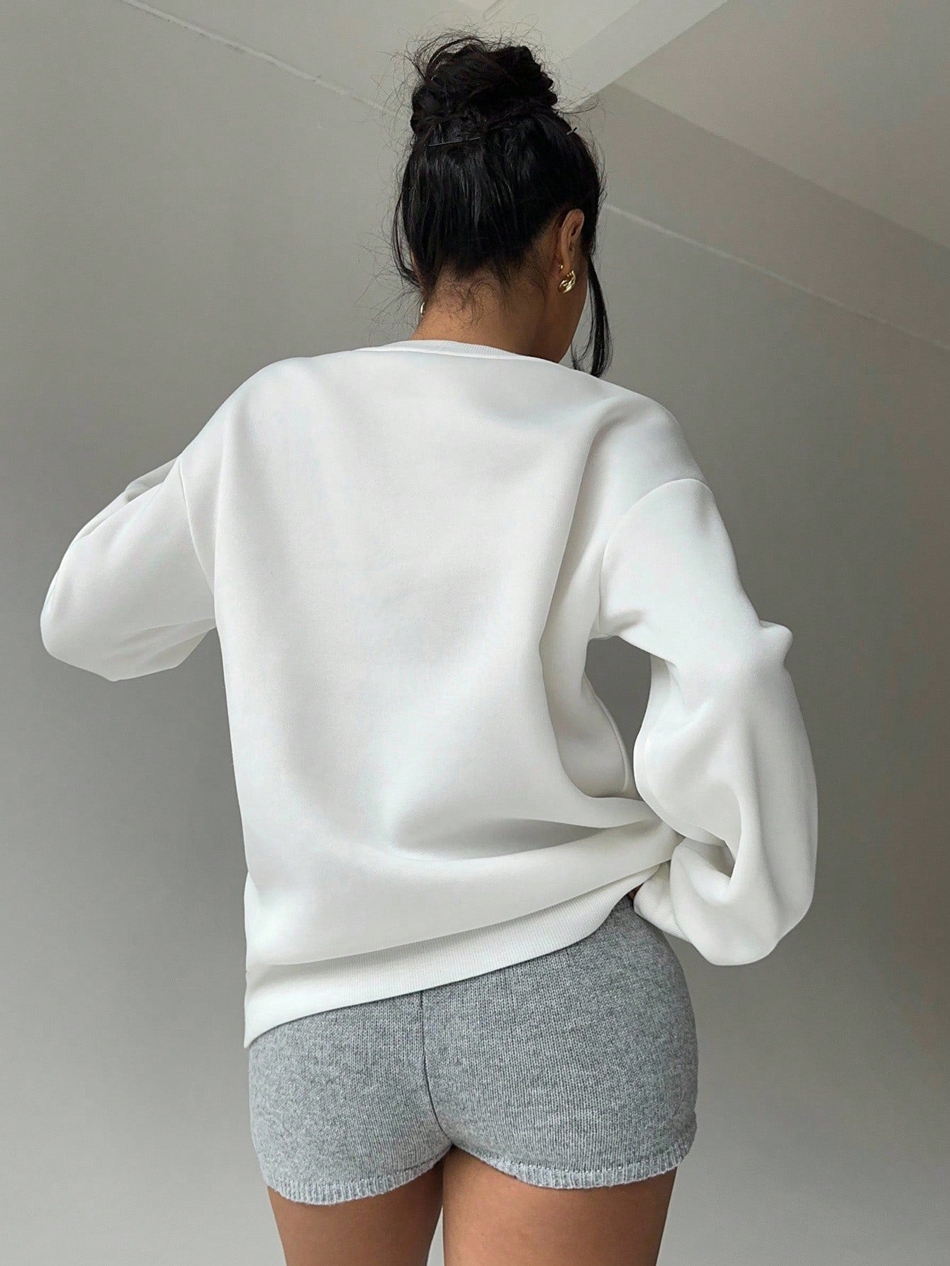 SXV 'beach’ Printed Cool Aesthetic Drop Shoulder Oversized Baggy Sweatshirt