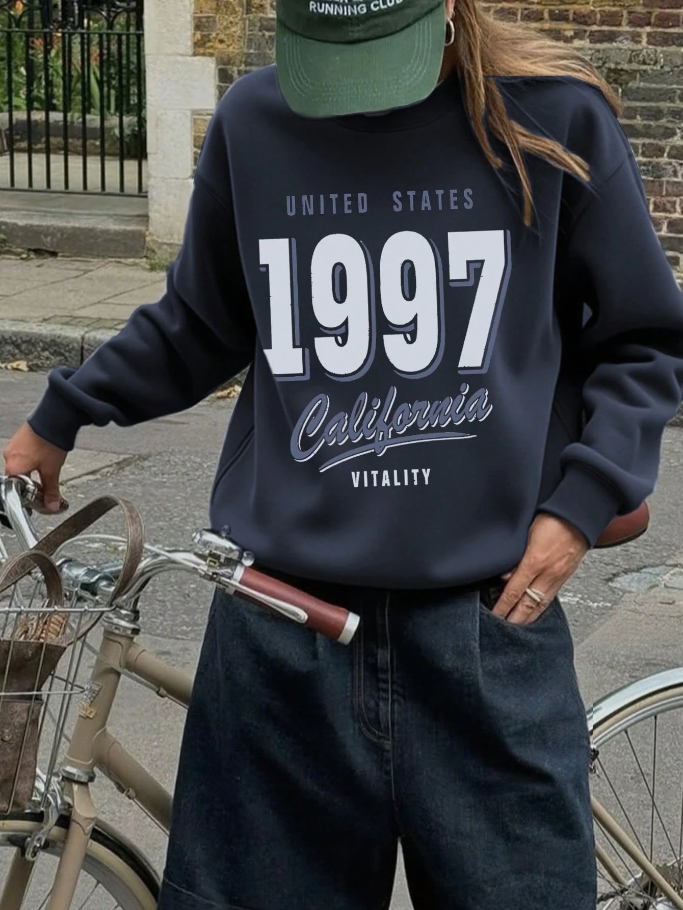 SXV Women's Casual Minimalist 1997 Graphic Crew Neck Sweatshirt