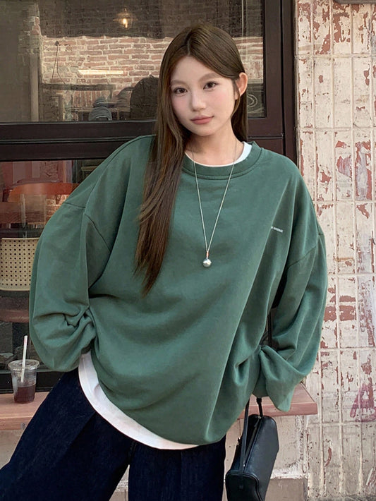 SXV Women's Loose Casual Basic Crew Neck Sweatshirt