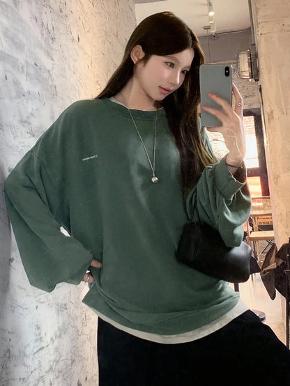 SXV Women's Loose Casual Basic Crew Neck Sweatshirt