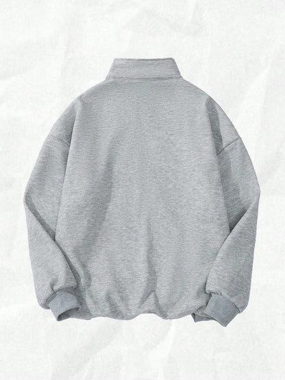 SXV vintage hlaf zipper full sleeves pullover sweatshirt