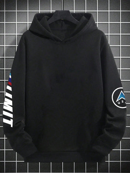 SXV LIMIT Casual Loose Fit Car Graphic Thermal Lined Hoodie Sweatshirt, Autumn