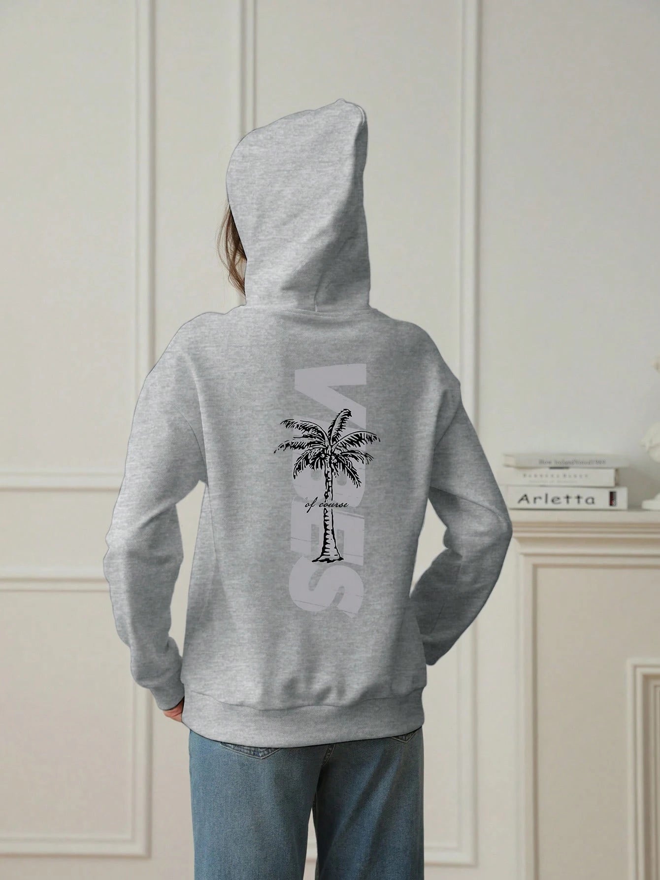 SXV Women's Winter Graphic Long Sleeved Drawstring Hoodie With Pocket