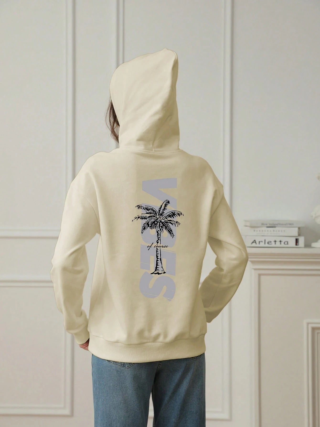 SXV Women's Winter Graphic Long Sleeved Drawstring Hoodie With Pocket