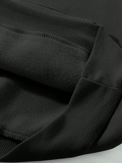 SXV BLESSED printed Winter Long Sleeve Black Hoodie Sweatshirt With Bless Cross Print Oversized Style