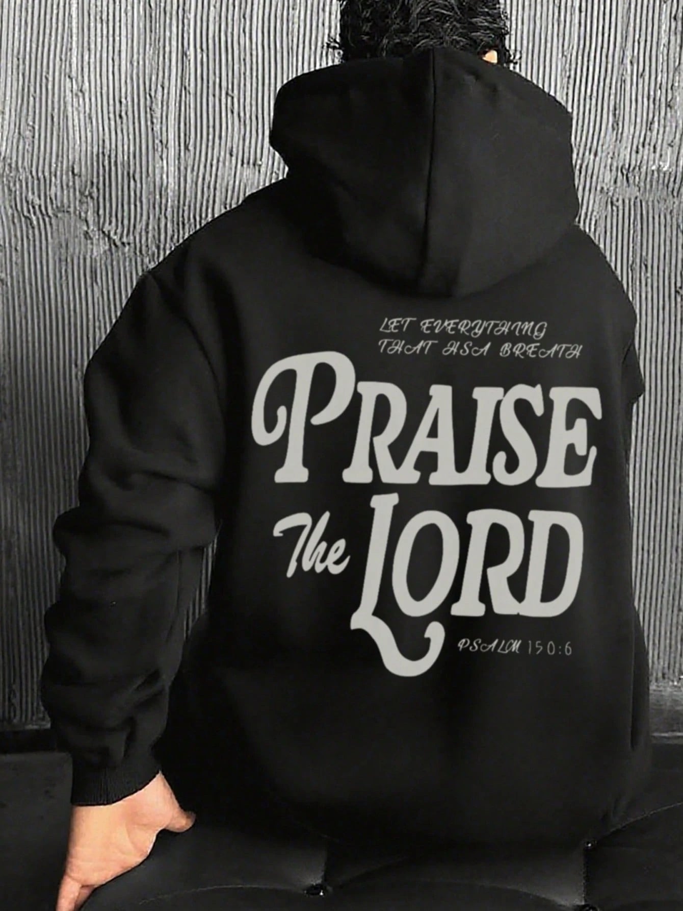 SXV Men's Casual Hoodie With Praise The Lord Slogan Print, Streetwear Style For Autumn