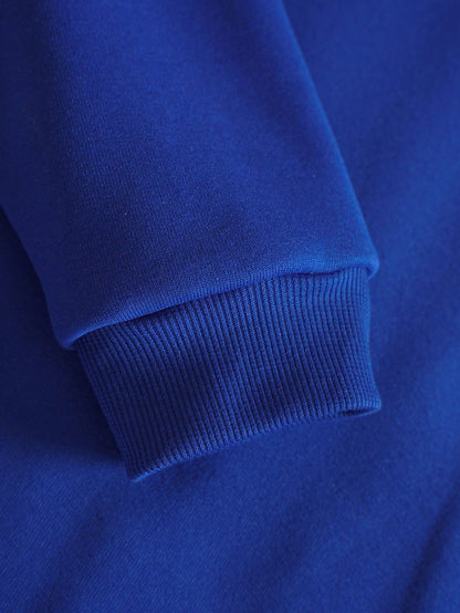 SXV NEVER GIVE UP Letter Slogan & Scratch Print Casual Loose Fit Hoodie Sweatshirt