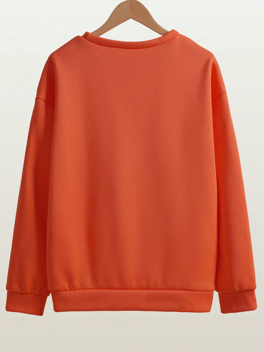 SXV Halloween Graphic Loose Pullover Sweatshirt