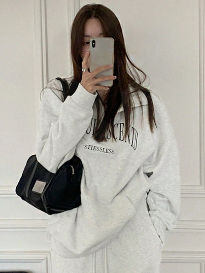 SXV Favour printed half zip up Women's Solid Color Long Sleeve Loose Fit Pullover Sweatshirt