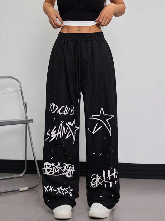 SXV XD CLUB Print Straight Leg Sweatpants