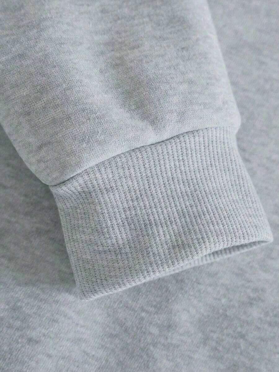 SXV Faith Over Fear, Letter Print Pocket Hoodie