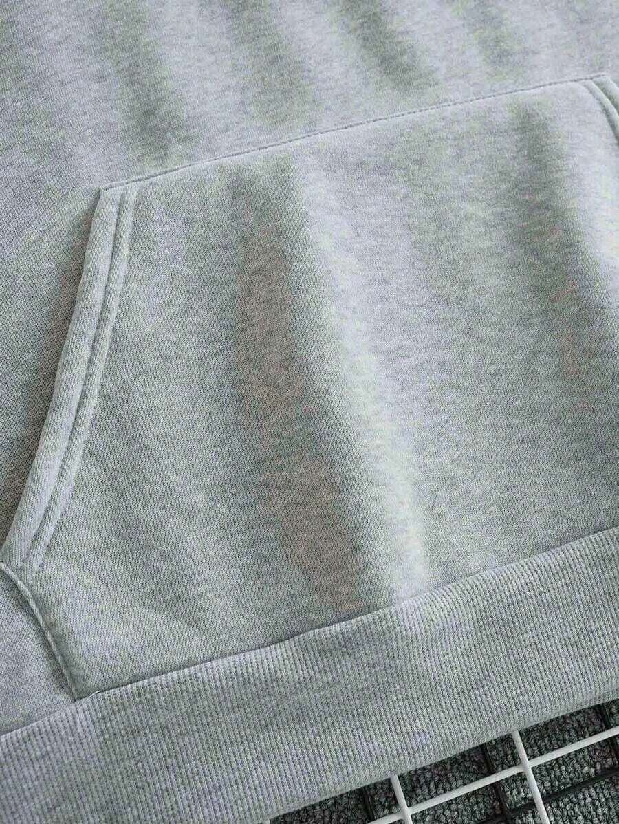 SXV Faith Over Fear, Letter Print Pocket Hoodie