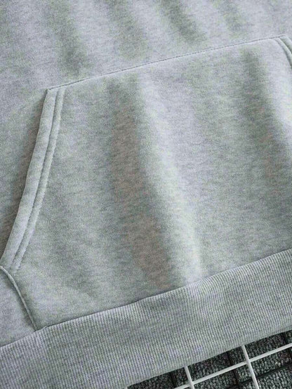 SXV Faith Over Fear, Letter Print Pocket Hoodie