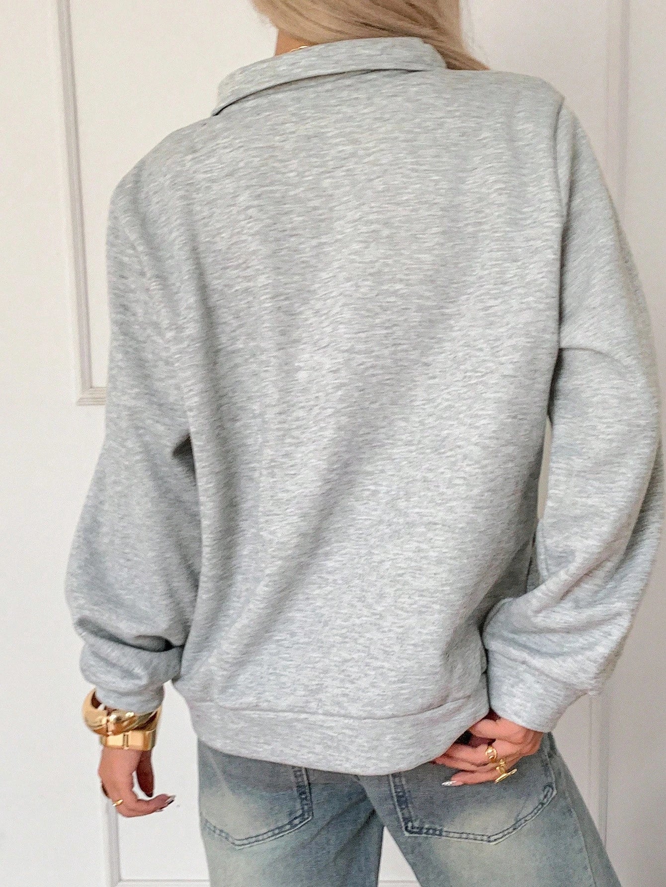 SXV Women's Embroidered Half-Zip Sweatshirt, Autumn