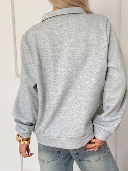 SXV Women's Embroidered Half-Zip Sweatshirt, Autumn