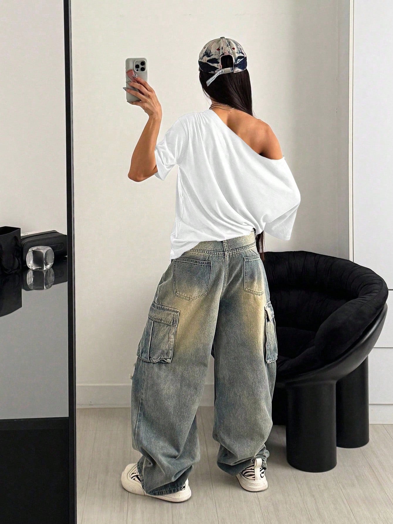 SXV Retro Letter Print Oversized Casual Short Sleeve T-Shirt