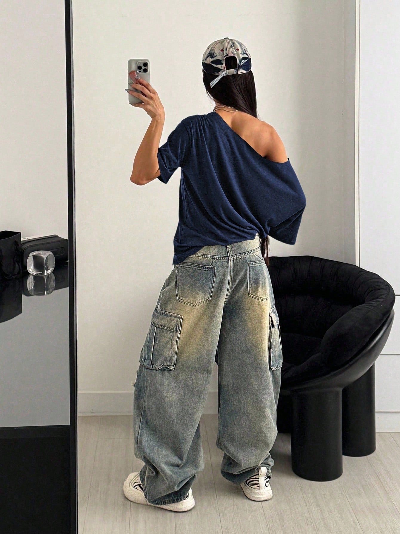 SXV Retro Letter Print Oversized Casual Short Sleeve T-Shirt