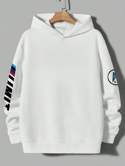 SXV LIMIT Casual Loose Fit Car Graphic Thermal Lined Hoodie Sweatshirt, Autumn