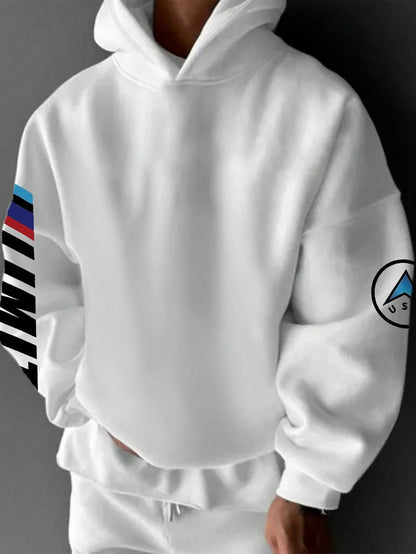 SXV LIMIT Casual Loose Fit Car Graphic Thermal Lined Hoodie Sweatshirt, Autumn