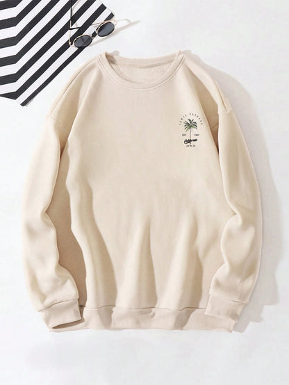 SXV 'SURF THE SUN’ Printed Cool Aesthetic Drop Shoulder Oversized Baggy Sweatshirt