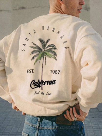 SXV 'SURF THE SUN’ Printed Cool Aesthetic Drop Shoulder Oversized Baggy Sweatshirt