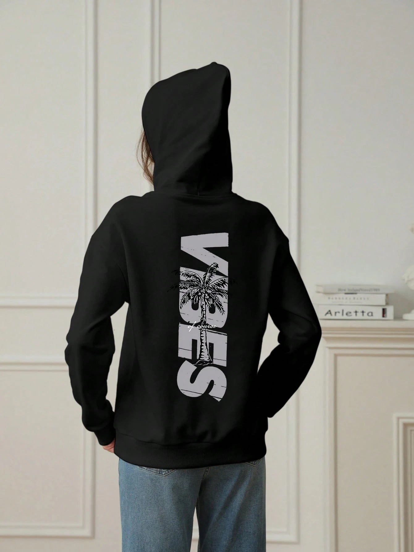 SXV Women's Winter Graphic Long Sleeved Drawstring Hoodie With Pocket