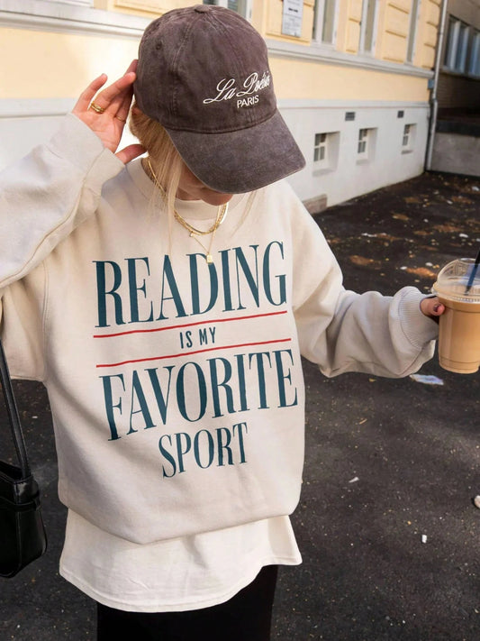SXV Reading Is My Favorite Sport Sweatshirt, Vintage Reading Sweatshirt