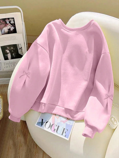 SXV Women's Embroidered Letter Pattern Crew Neck Long Sleeve Comfortable Pullover