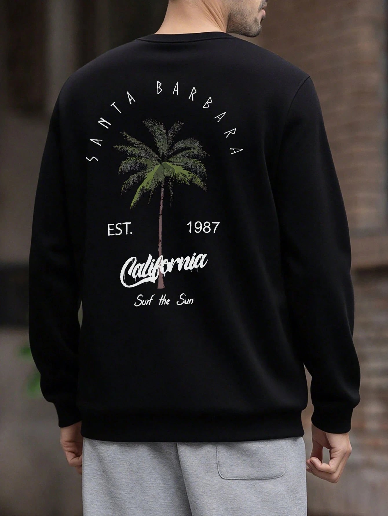 SXV 'SURF THE SUN’ Printed Cool Aesthetic Drop Shoulder Oversized Baggy Sweatshirt