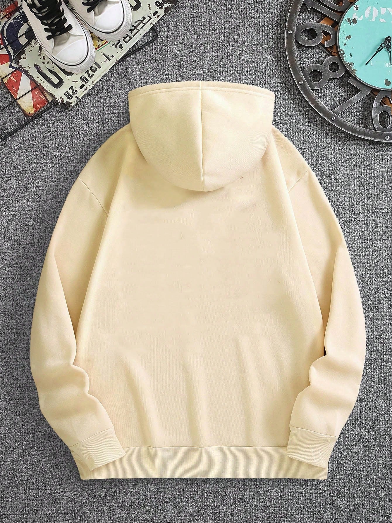 SXV Men's SECURITY Graphic Fleece Hoodie, Streetwear Style, Autumn