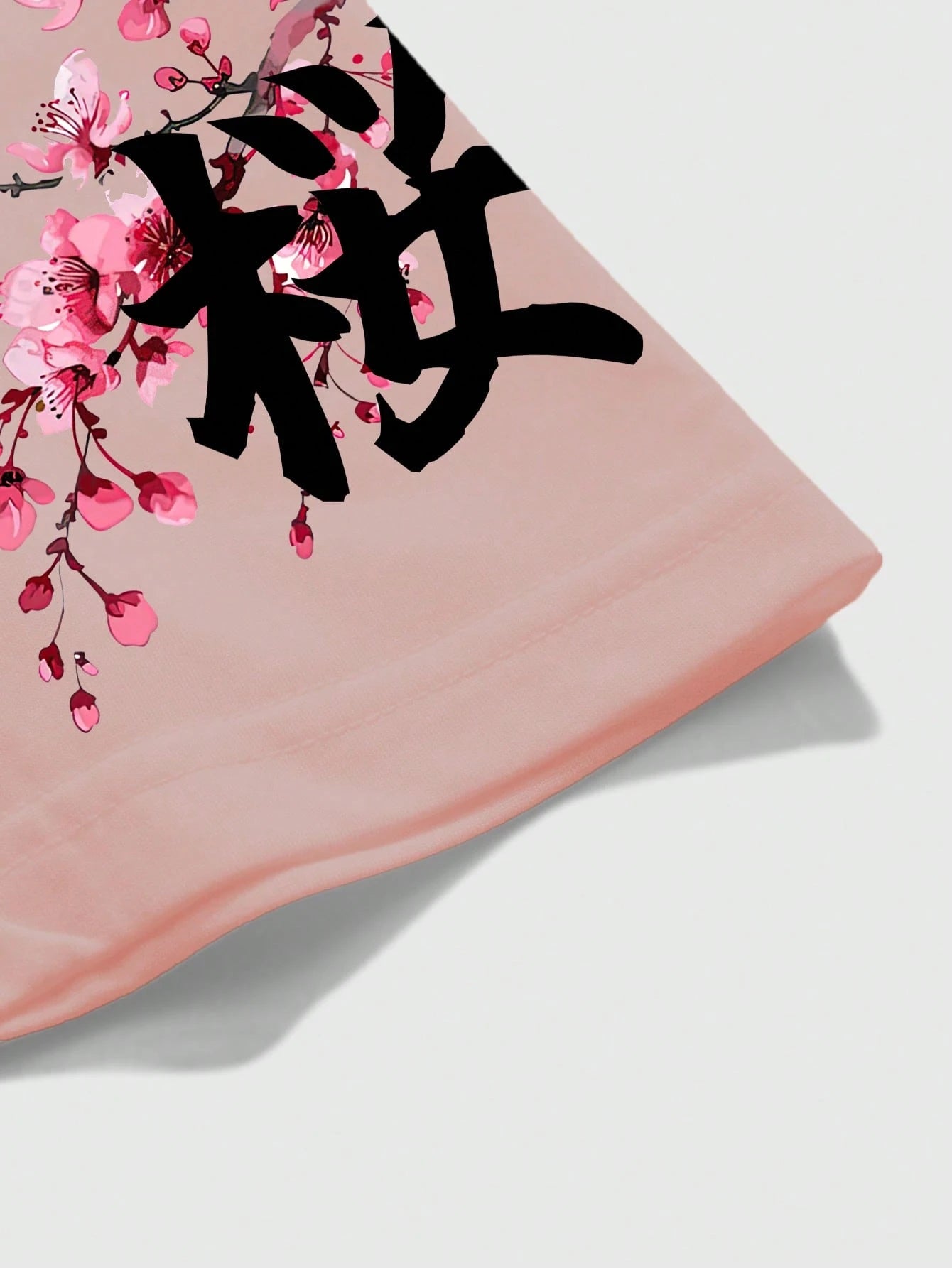 SXV Japanese Sakura Samurai Design Graphic Print Short Sleeve Crew Neck T-Shirt