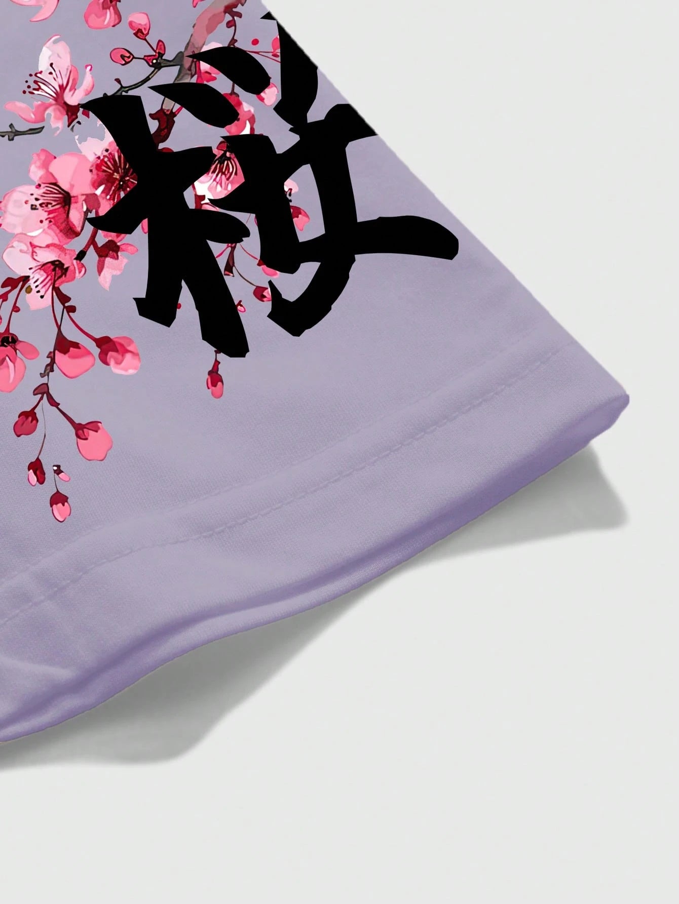 SXV Japanese Sakura Samurai Design Graphic Print Short Sleeve Crew Neck T-Shirt