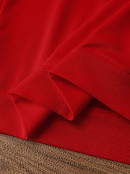 SXV Women's Casual Fashion Minimalist Versatile Loose Fit Round Neck Christmas Pattern Sweatshirt