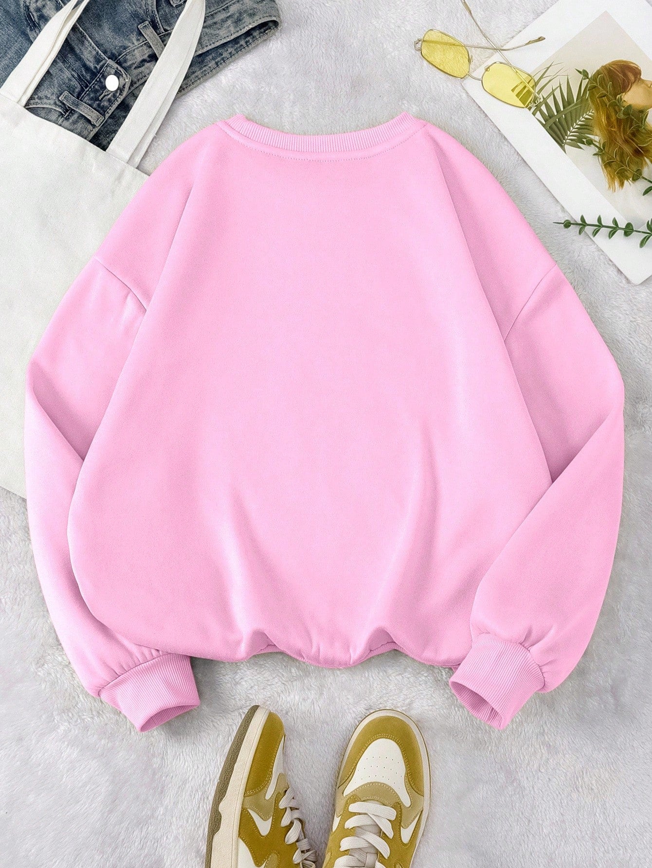 SXV Women's Casual Checkered Printed Fleece Sweatshirt