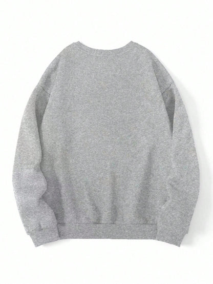 SXV Solid Color Round Neck Casual Versatile Long Sleeve Pullover Sweatshirt